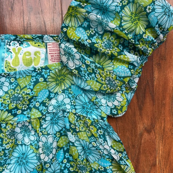 Floral Girl’s Dress Size 7 Blue and Turquoise - Picture 4 of 7